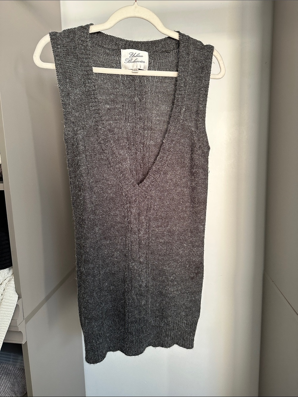 Wool Layered Gray Knit Tank Top